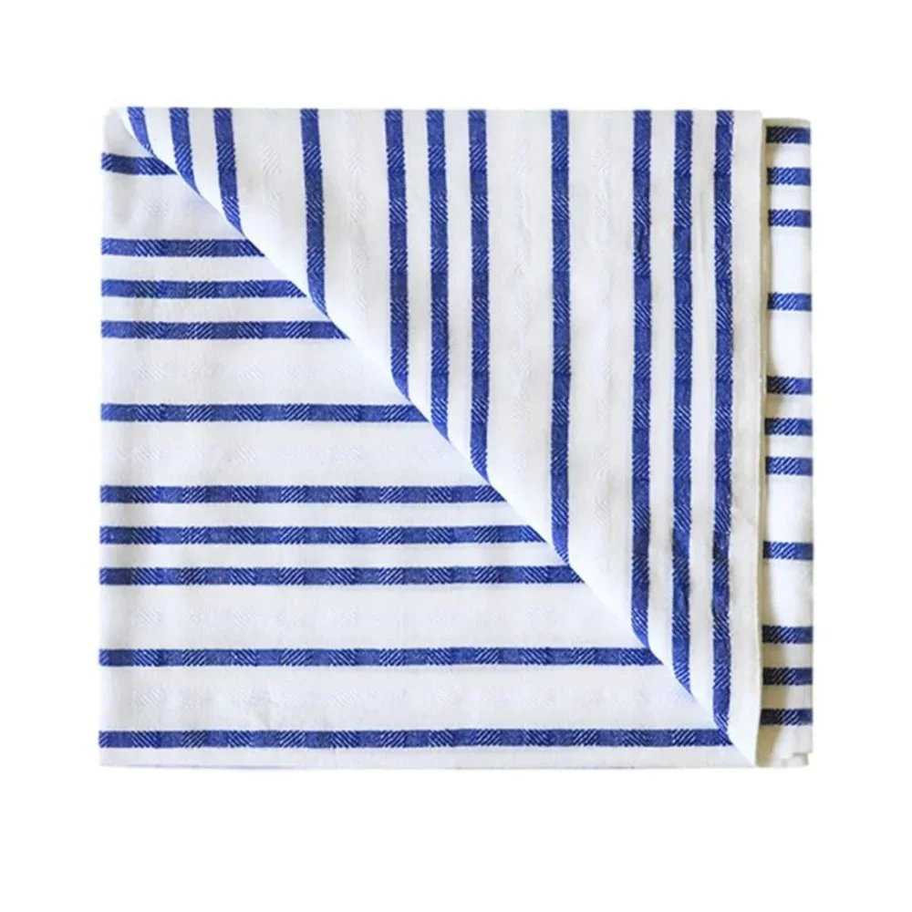 Las Bayadas Blue & White Striped Beach Towel Blanket La Bahia NWT